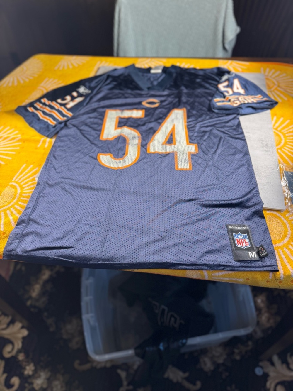 Reebok Chicago Bears Brian Urlacher NFL Jersey #54 Navy/Orange/White Size  M